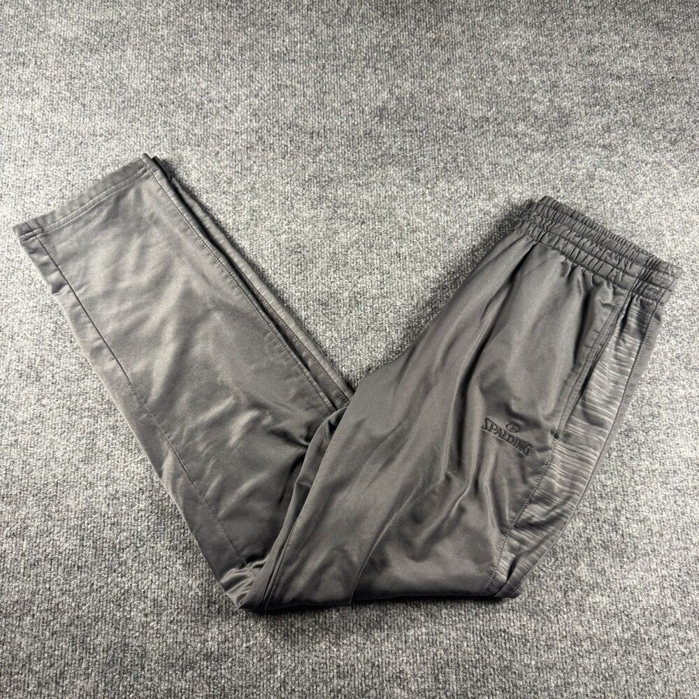 Spalding True To The Game Track Pants Mens Medium Gray Tricot Athletic Warm Up